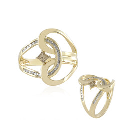 9K I2 Champagne Diamond Gold Ring (de Melo)