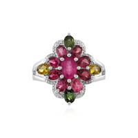 Fancy Tourmaline Silver Ring