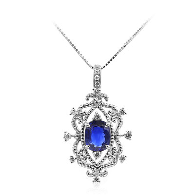 18K Ceylon Blue Sapphire Gold Necklace (CIRARI)