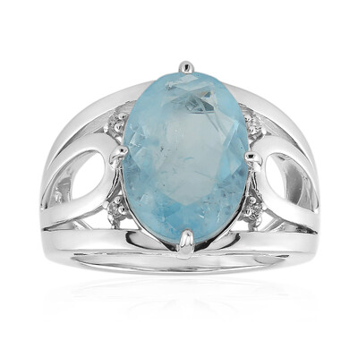 Blue Pastel Quartz Silver Ring