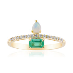 14K AAA Zambian Emerald Gold Ring (CIRARI)