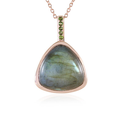 Green Maniry Labradorite Silver Necklace (KM by Juwelo)