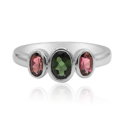 Brazilian Green Tourmaline Silver Ring (Tenner Diniz)