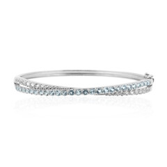 Sky Blue Topaz Silver Bangle