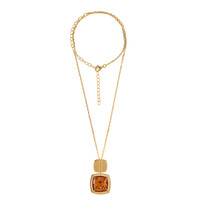 Cognac Baltic Amber Silver Necklace