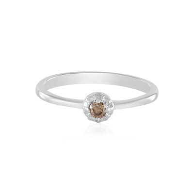 I2 Champagne Diamond Silver Ring