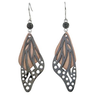 Black Diamond Silver Earrings