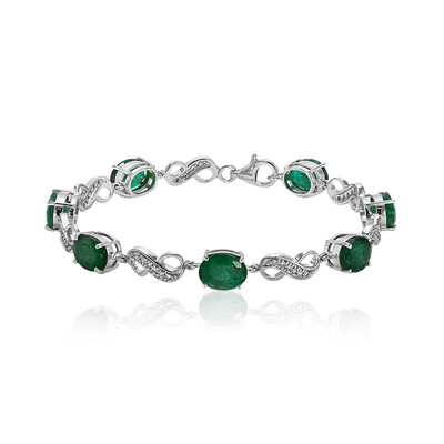 Zambian Emerald Silver Bracelet