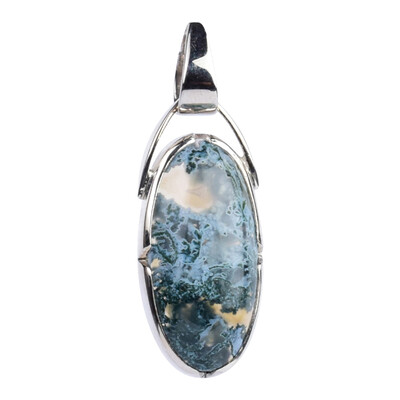 Java moss agate Silver Pendant