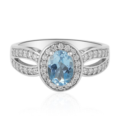 Sky Blue Topaz Silver Ring