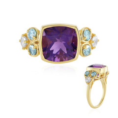 Siberian Amethyst Silver Ring (Adela Silber)