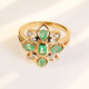 9K Russian Emerald Gold Ring