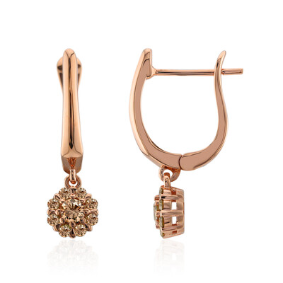 9K SI1 Argyle Rose De France Diamond Gold Earrings (Annette)