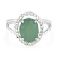 Green Chalcedony Silver Ring