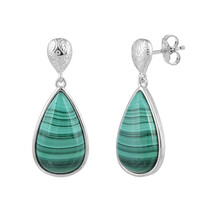 Malachite Silver Earrings