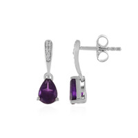 Zambian Amethyst Silver Earrings