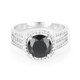 Black Spinel Silver Ring