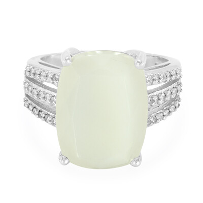 White Moonstone Silver Ring