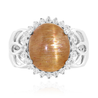 Cat´s Eye Sunstone Silver Ring