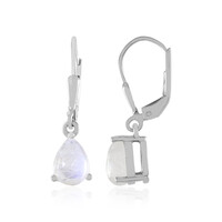 Rainbow Moonstone Silver Earrings