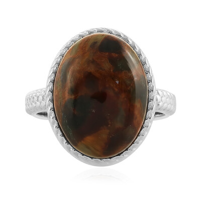 Golden Pietersite Silver Ring