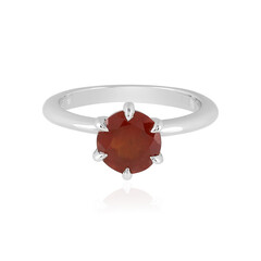 Hessonite Garnet Silver Ring