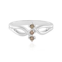 I3 Champagne Diamond Silver Ring