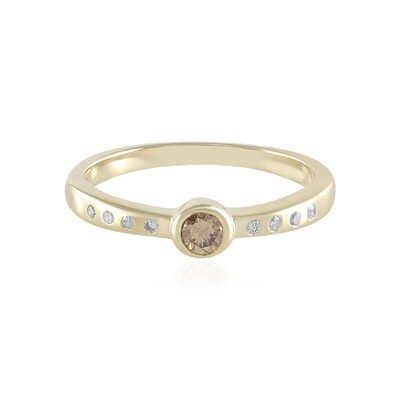 9K SI2 Champagne Diamond Gold Ring