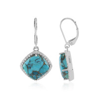 Blue Copper Turquoise Silver Earrings (Faszination Türkis)