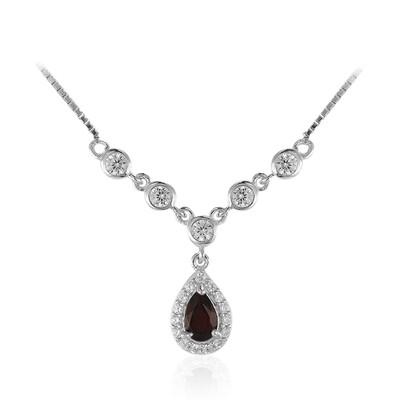 Garnet Silver Necklace