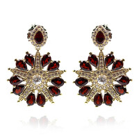 Mozambique Garnet Silver Earrings (Dallas Prince Designs)