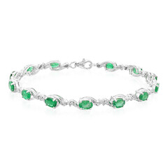 Zambian Emerald Silver Bracelet