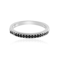 Black Spinel Silver Ring