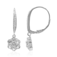 White Topaz Silver Earrings