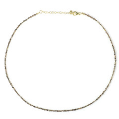 Champagne Diamond Silver Necklace