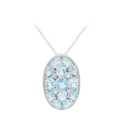 Sky Blue Topaz Silver Necklace