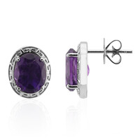 Zambian Amethyst Silver Earrings (Pallanova)