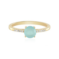 Aqua Chalcedony Silver Ring