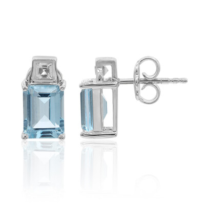 Sky Blue Topaz Silver Earrings