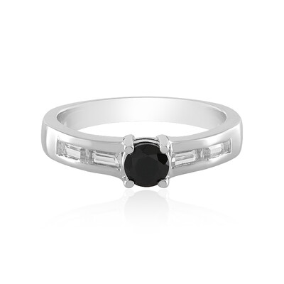 Black Spinel Silver Ring