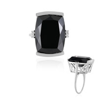 Black Spinel Silver Ring