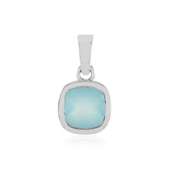 Aqua Chalcedony Silver Pendant