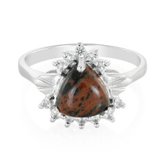 Mahogany Obsidian Silver Ring