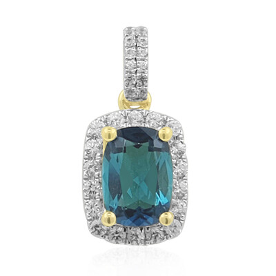 9K Brazilian Indicolite Gold Pendant