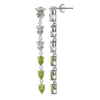 Green Amethyst Silver Earrings