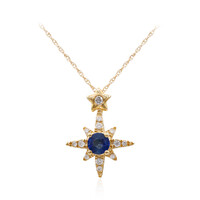 10K Ceylon Blue Sapphire Gold Necklace