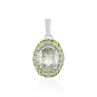 Green Amethyst Silver Pendant