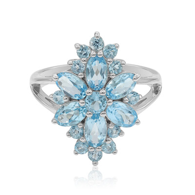 Swiss Blue Topaz Silver Ring