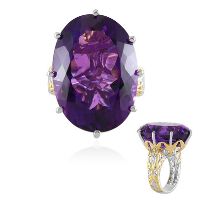 Zambian Amethyst Silver Ring (Gems en Vogue)