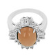 Orange Moonstone Silver Ring